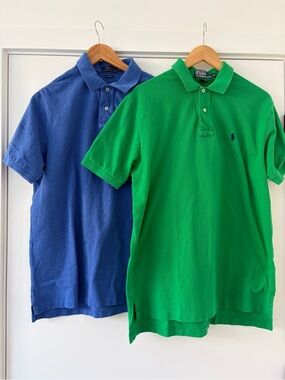 Bundle of 2 Polo by Ralph Lauren Men's 100% Cotton Short-Sleeve Shirts Size L